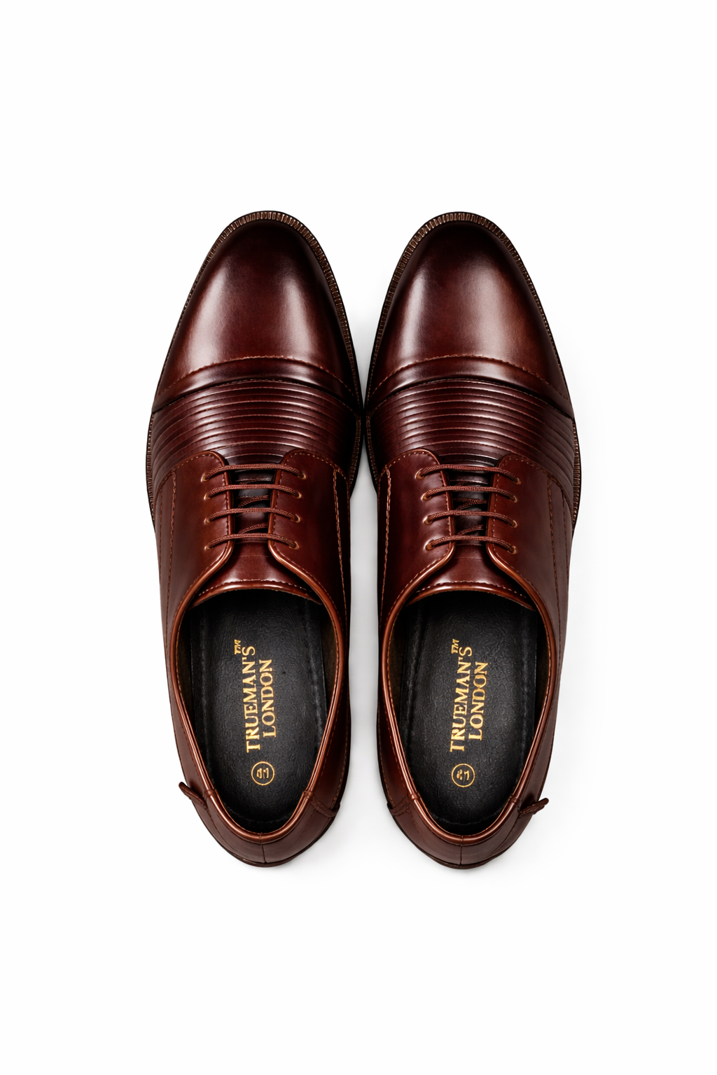 Men’s Cap Toe Derby Shoes | Vegan Leather - Cherry Brown
