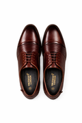 Men’s Cap Toe Derby Shoes | Vegan Leather - Cherry Brown