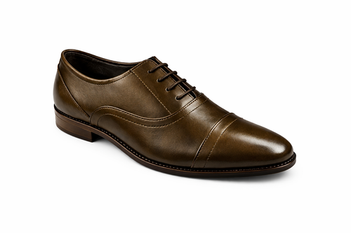 Men’s Cap Toe Oxford Shoes | Crust Leather - Brown
