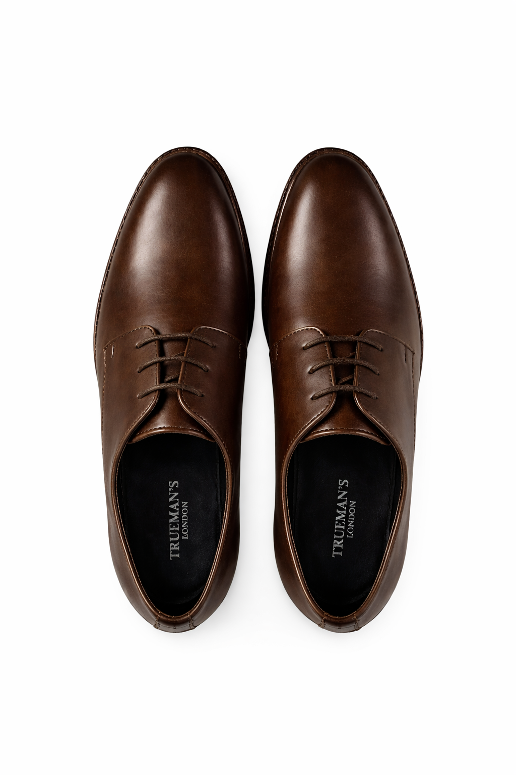Men’s Plain Derby Shoes  | Vegan Leather - Brown