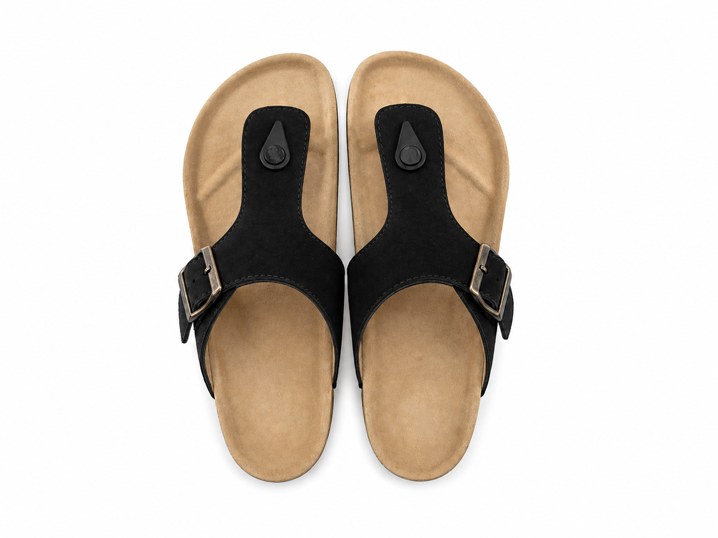 Men’s Toe Ring Sandals | Vegan Leather – Black
