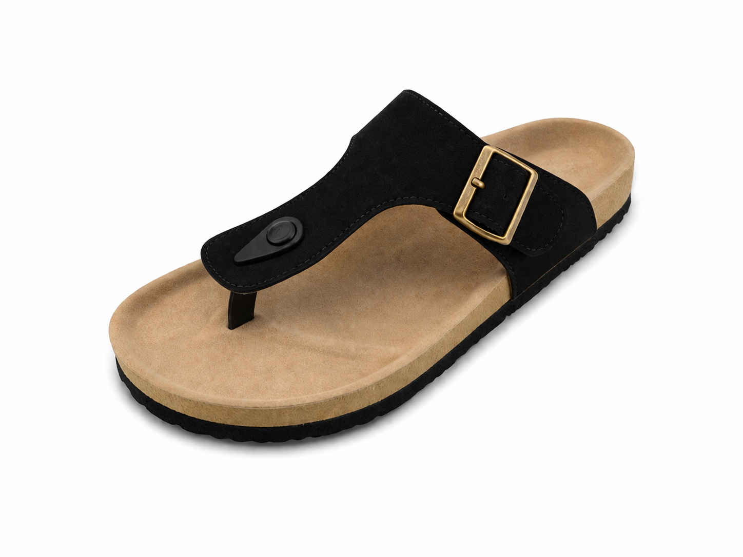 Men’s Toe Ring Sandals | Vegan Leather – Black