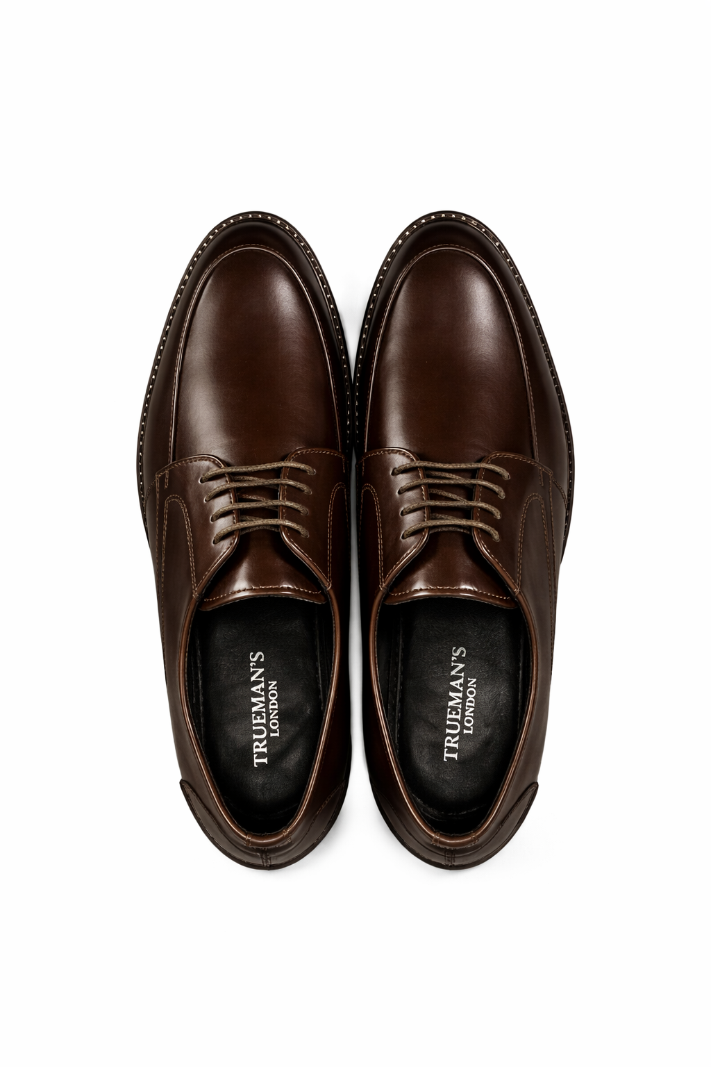 Men’s Apron Toe Derby Shoes | Vegan Leather - Brown