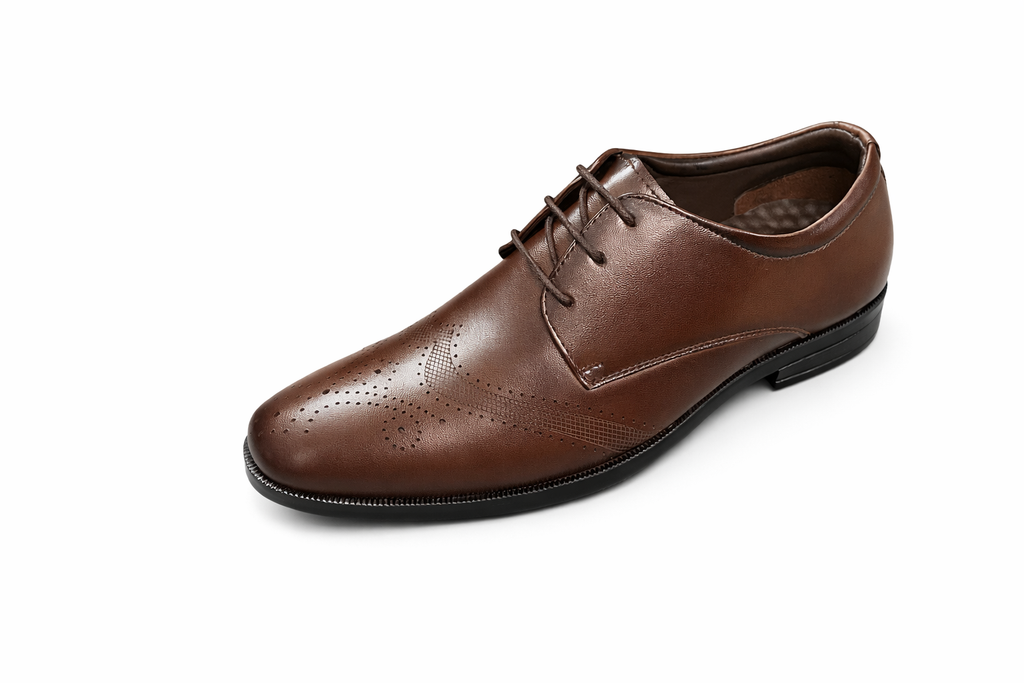 Men’s Semi Brogue Derby Shoe | Crust Leather - Brown