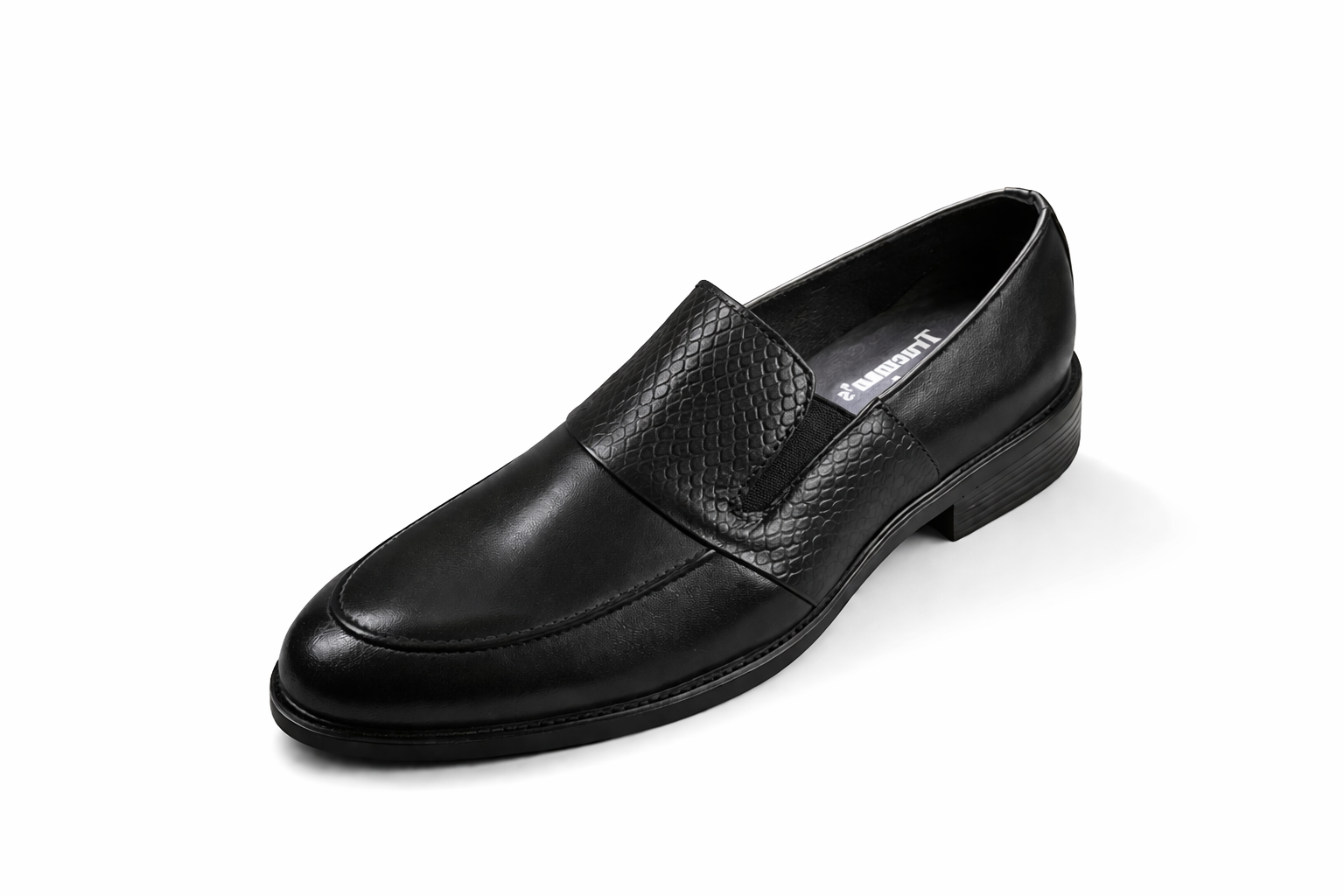 Men’s Apron Toe Loafers | Crust Leather - Black