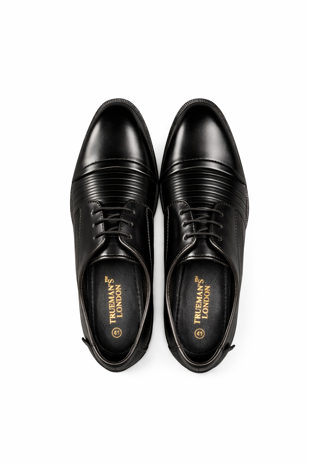 Men’s Cap Toe Derby Shoes | Vegan Leather - Black