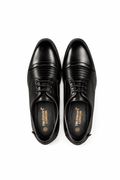 Men’s Cap Toe Derby Shoes | Vegan Leather - Black