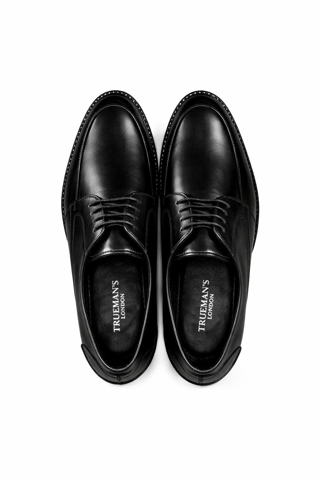 Men’s Apron Toe Derby Shoes | Vegan Leather - Black