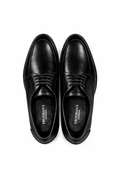 Men’s Apron Toe Derby Shoes | Vegan Leather - Black