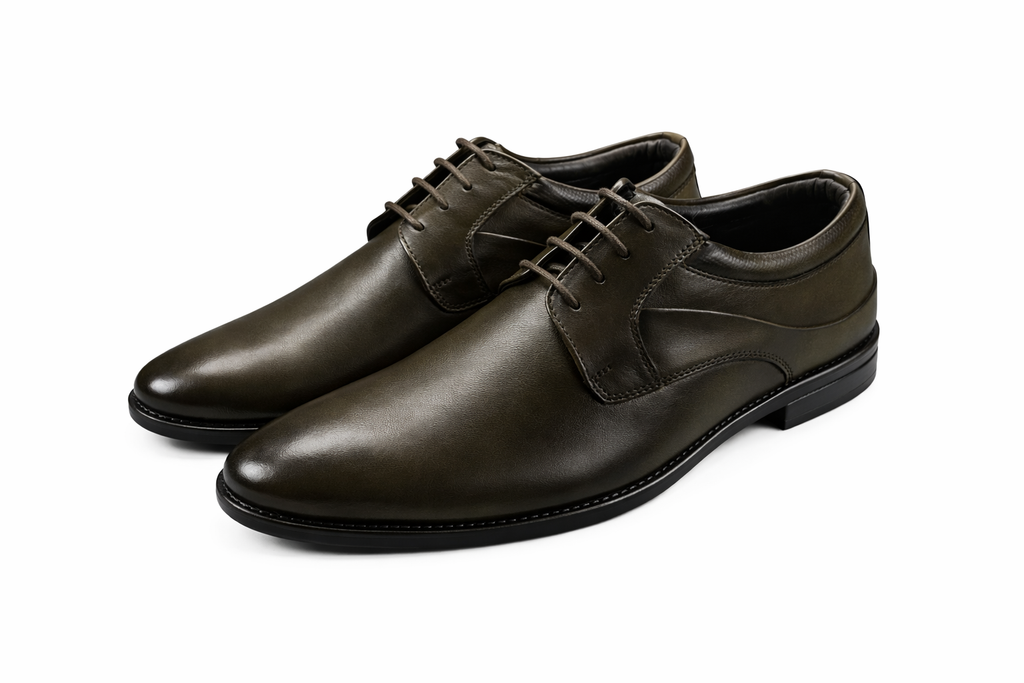 Men’s Saddle Derby Shoes | Crust Leather - Brown