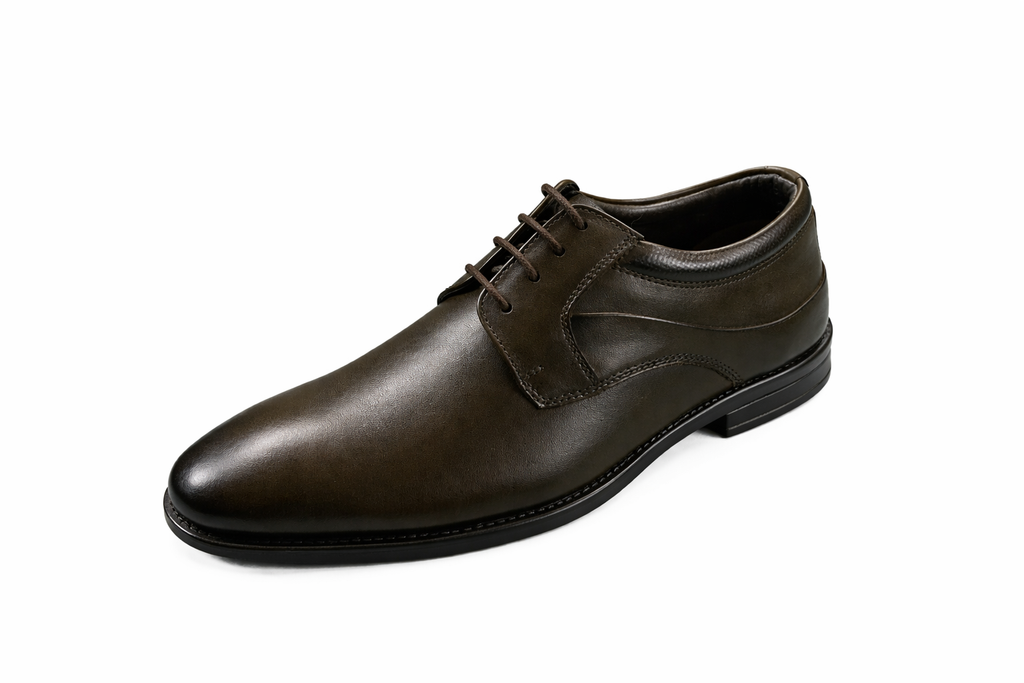 Men’s Saddle Derby Shoes | Crust Leather - Brown