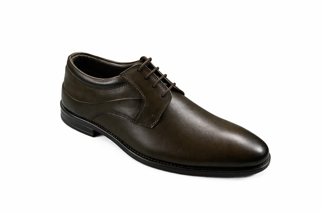Men’s Saddle Derby Shoes | Crust Leather - Brown