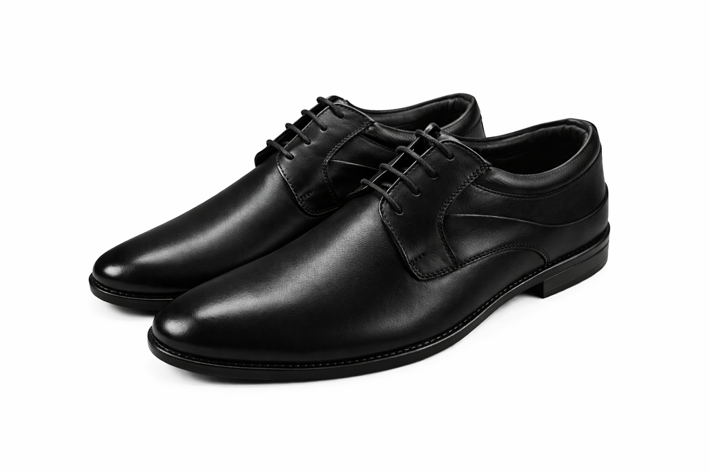 Men’s Saddle Derby Shoes | Crust Leather - Black