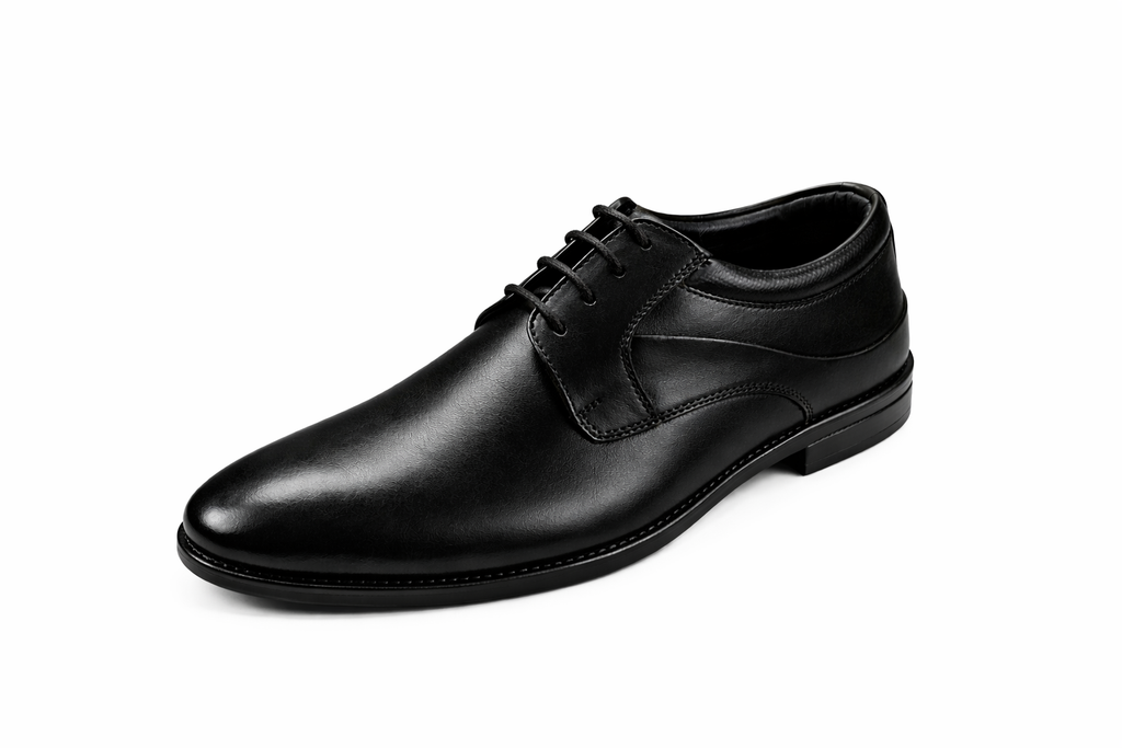 Men’s Saddle Derby Shoes | Crust Leather - Black
