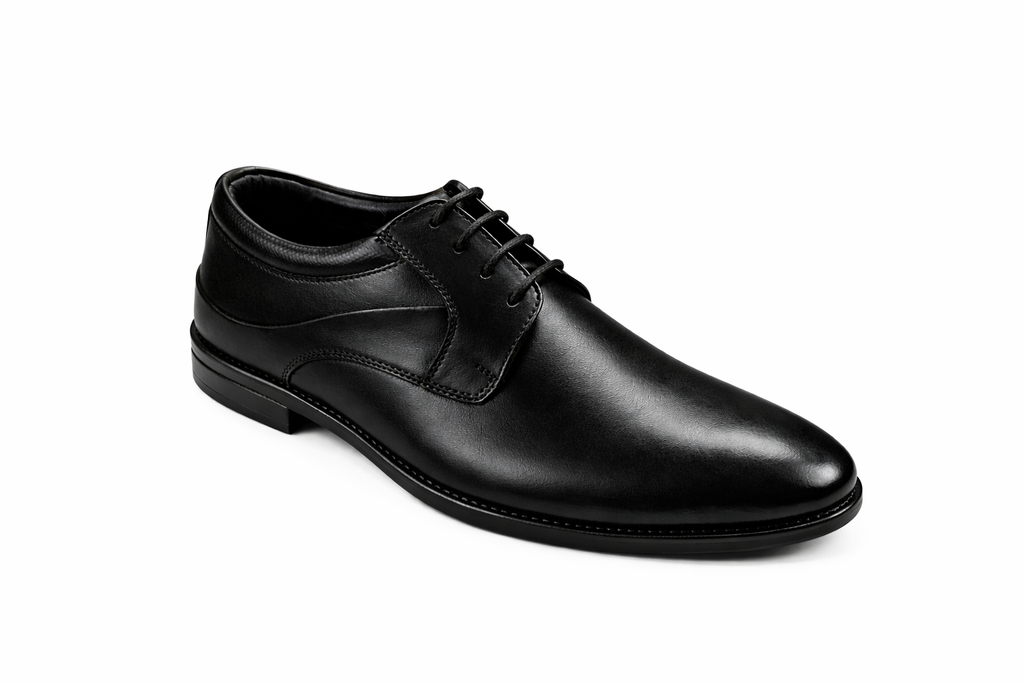 Men’s Saddle Derby Shoes | Crust Leather - Black
