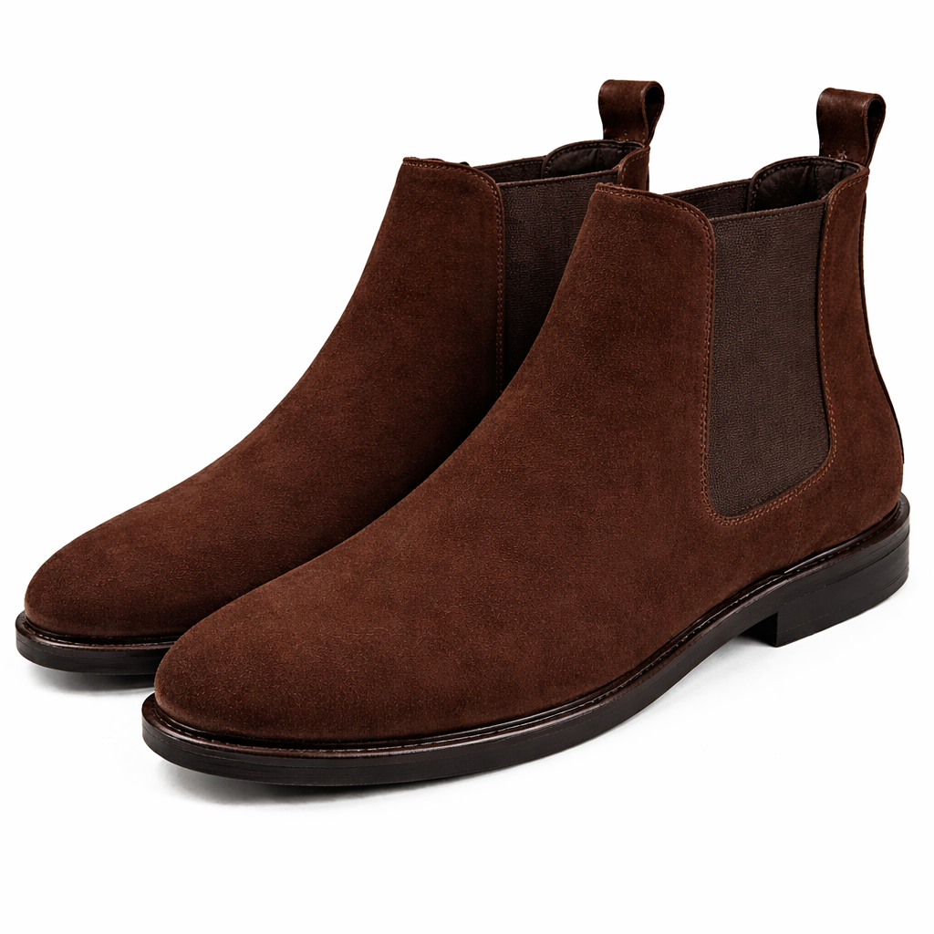 Men’s Chelsea Boots | Vegan Leather (Suede Look) - Brown