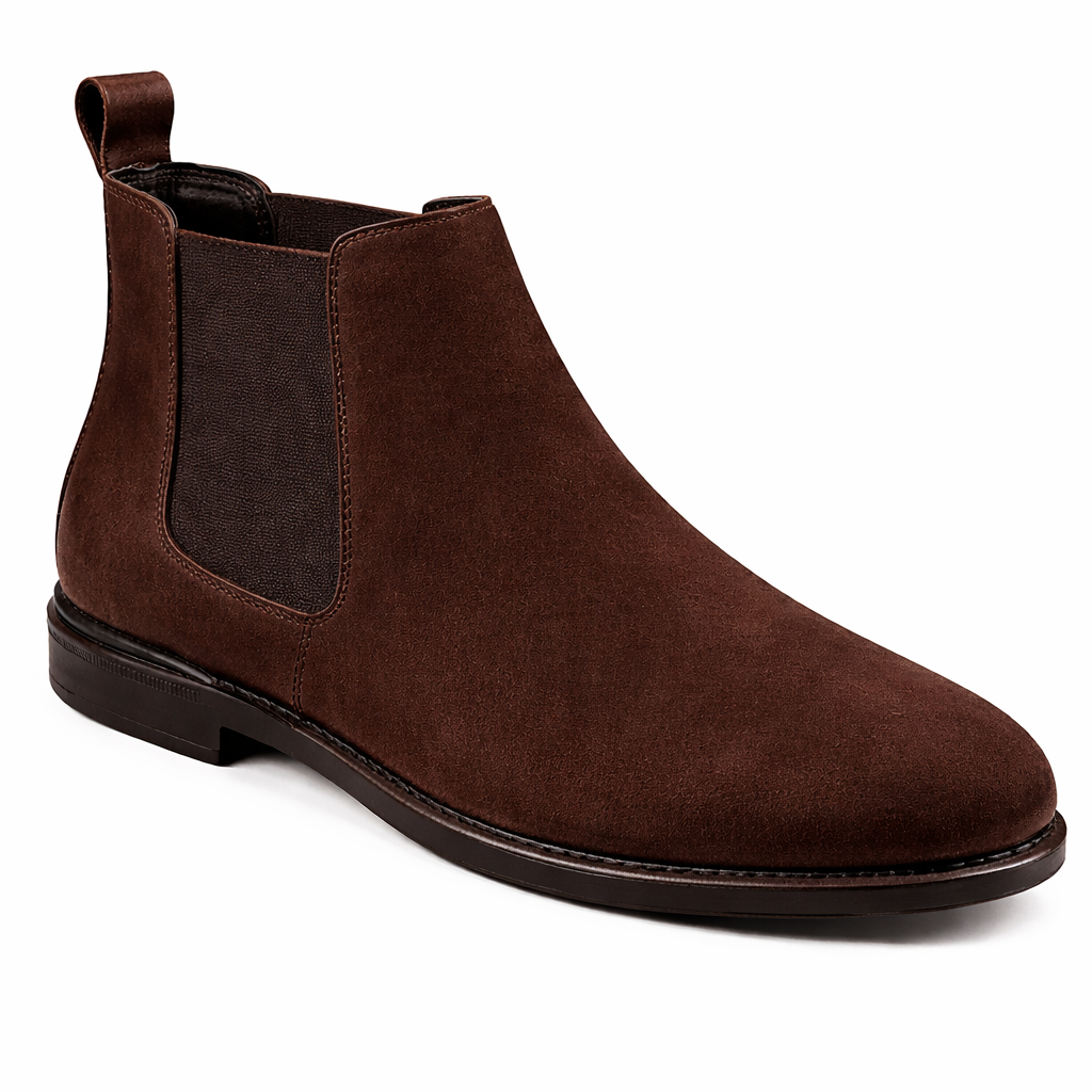 Men’s Chelsea Boots | Vegan Leather (Suede Look) - Brown