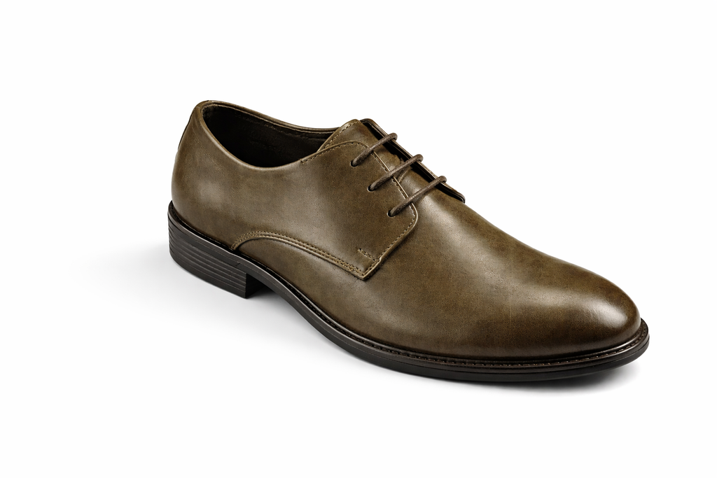 Men’s Plain Derby Shoes | Crust Leather - Brown