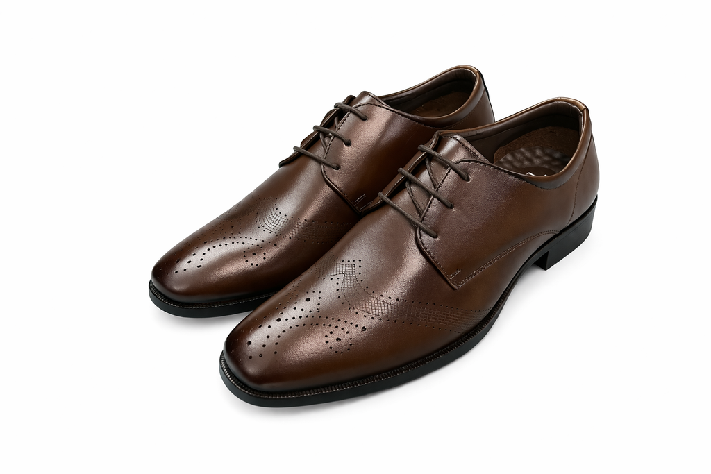 Men’s Semi Brogue Derby Shoe | Crust Leather - Brown