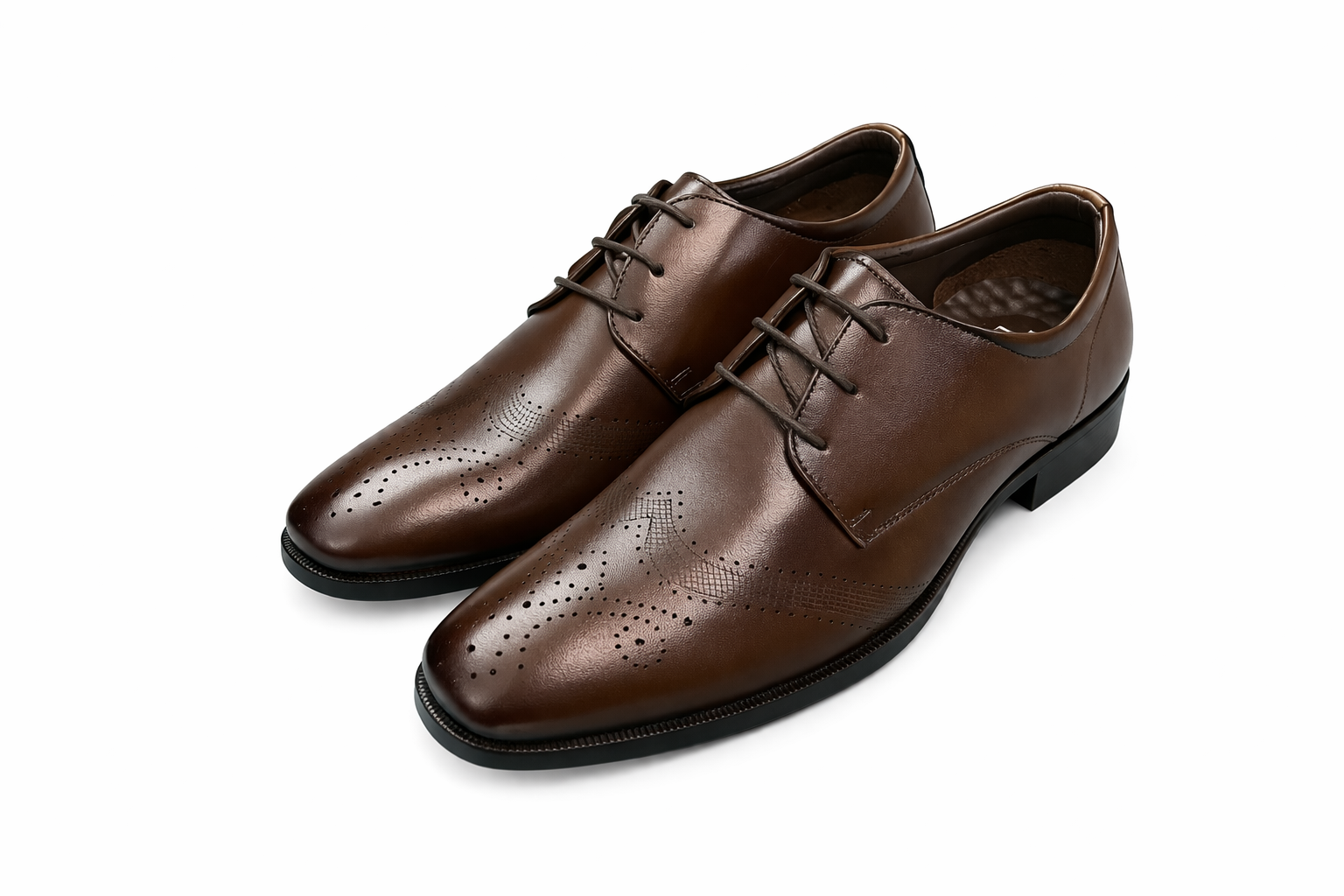 Men’s Semi Brogue Derby Shoe | Leather