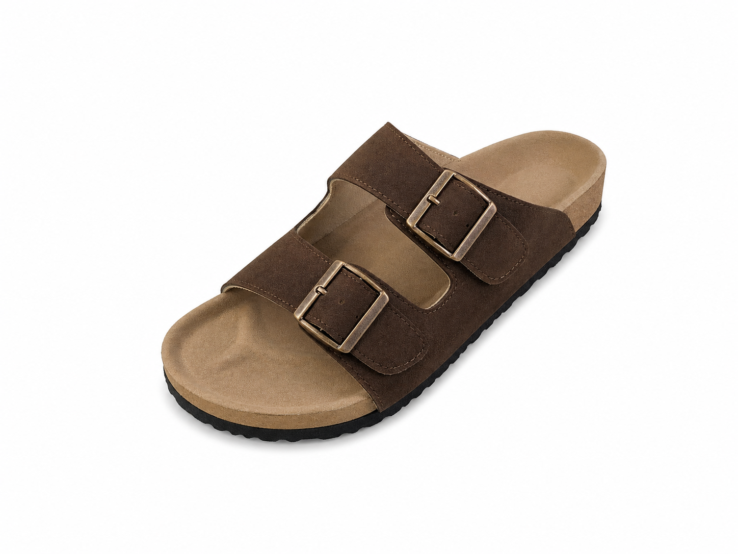 Men’s Double Strap Sandals | Vegan Leather – Brown