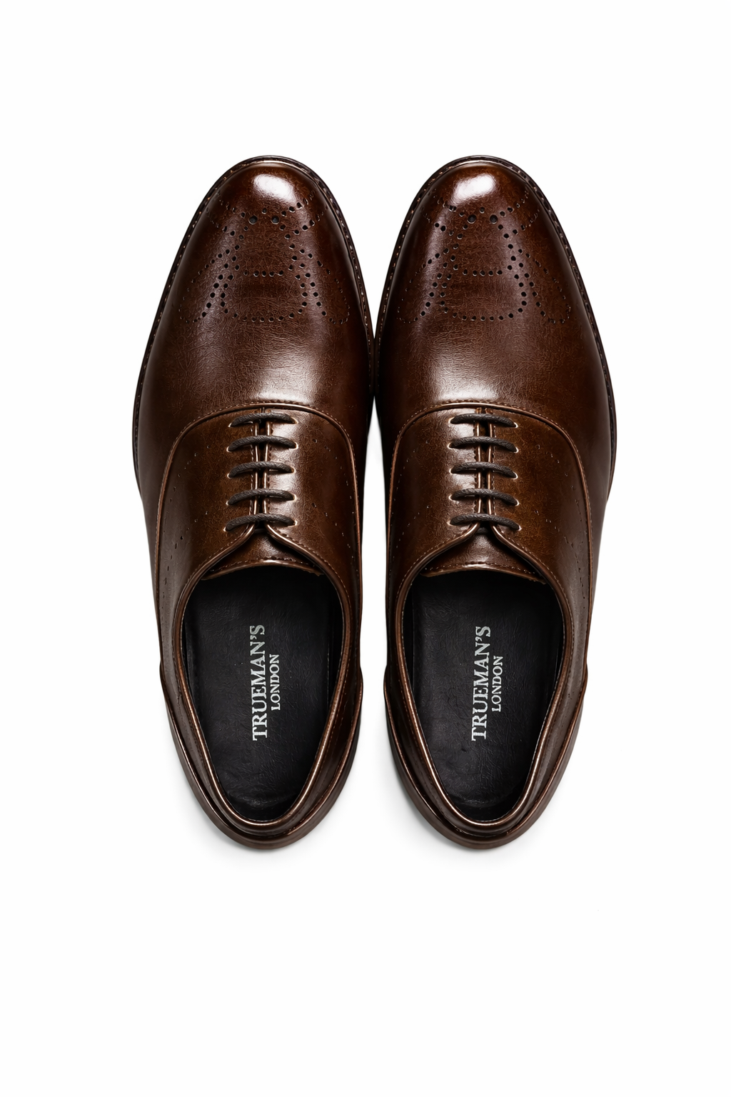 Men’s Semi Brogue Derby Shoes | Vegan Leather - Brown
