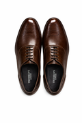 Men’s Semi Brogue Derby Shoes | Vegan Leather - Brown