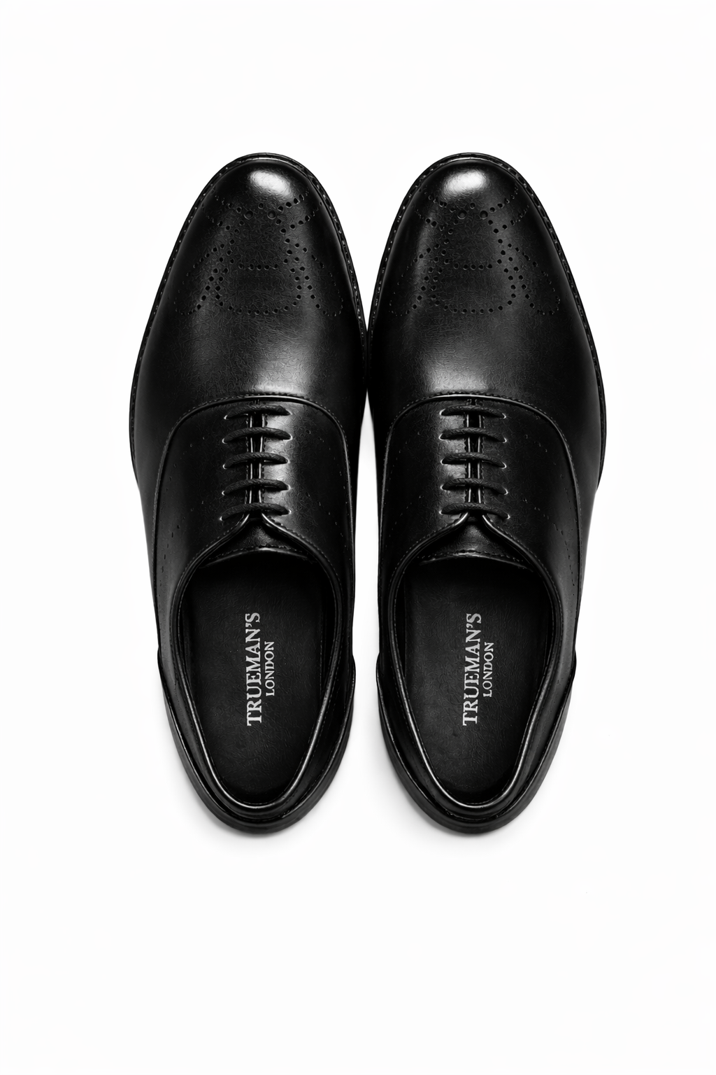 Men’s Semi Brogue Derby Shoes | Vegan Leather - Black
