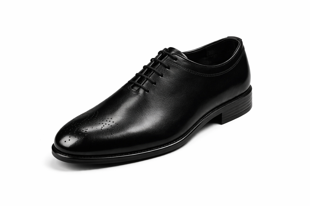 Wholecut Oxford Shoes | Crust Leather - Black