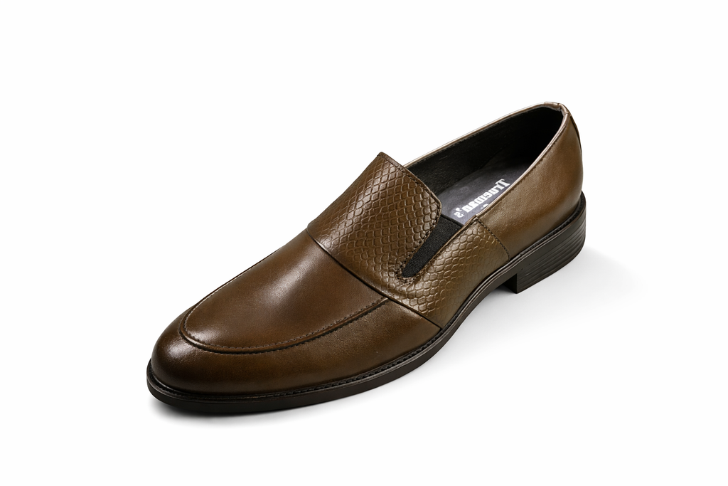 Men’s Apron Toe Loafers | Crust Leather - Brown