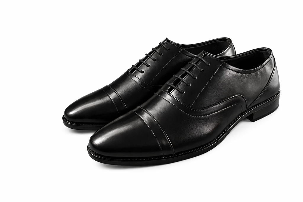 Men’s Cap Toe Oxford Shoes | Crust Leather - Black