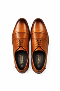 Men’s Cap Toe Derby Shoes | Vegan Leather - Tan