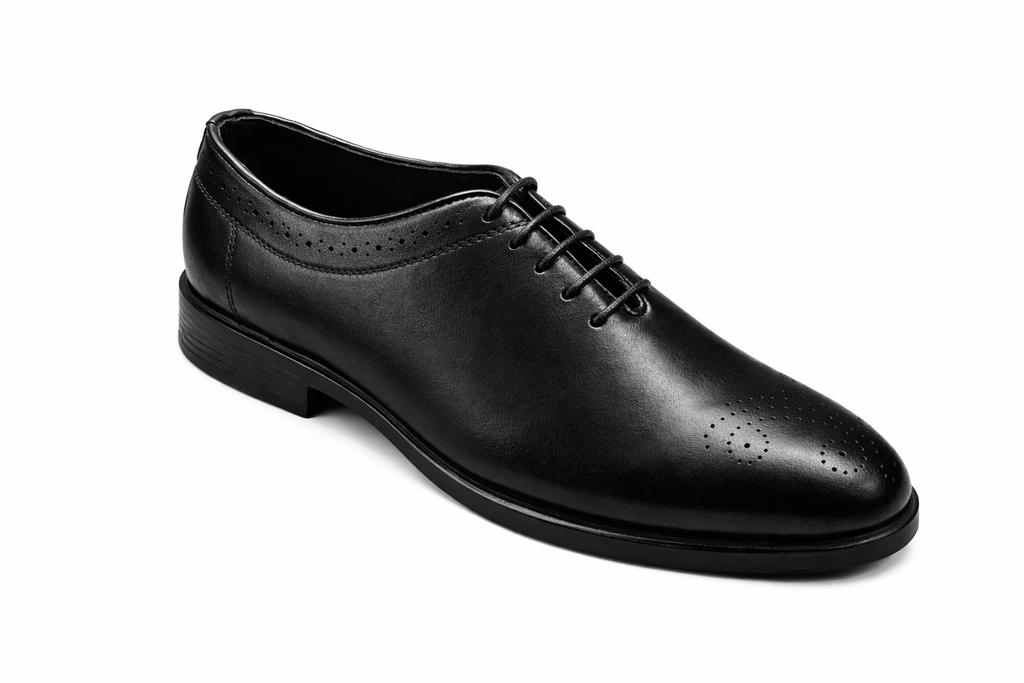 Wholecut Oxford Shoes | Crust Leather - Black