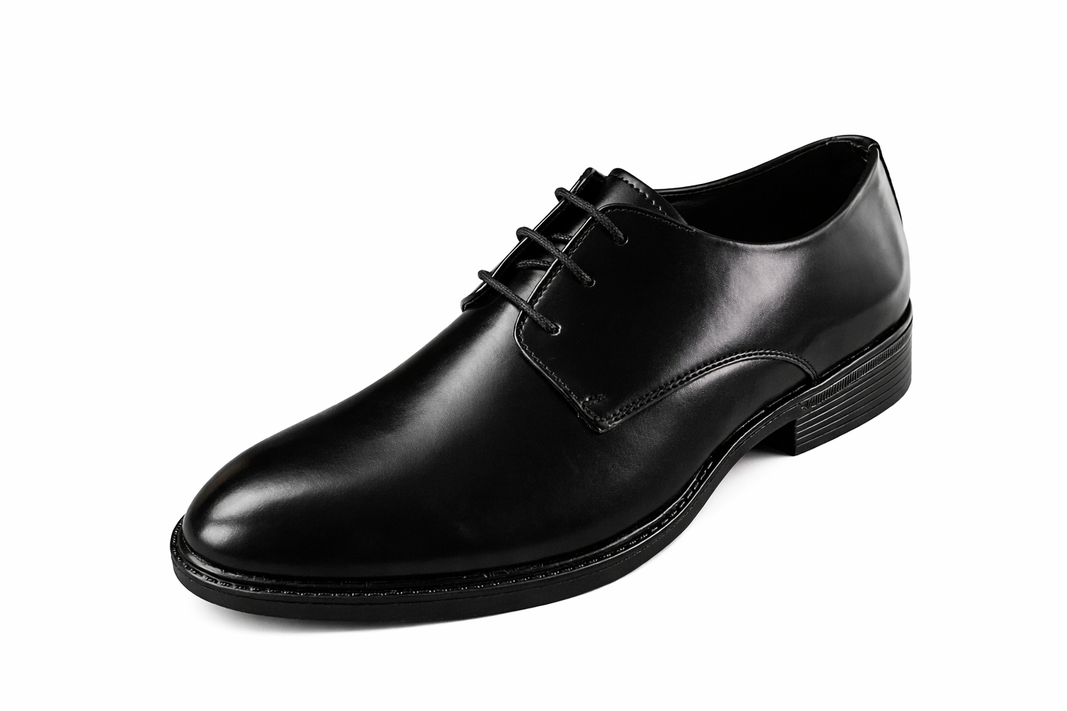 Men’s Plain Derby Shoes | Crust Leather - Black