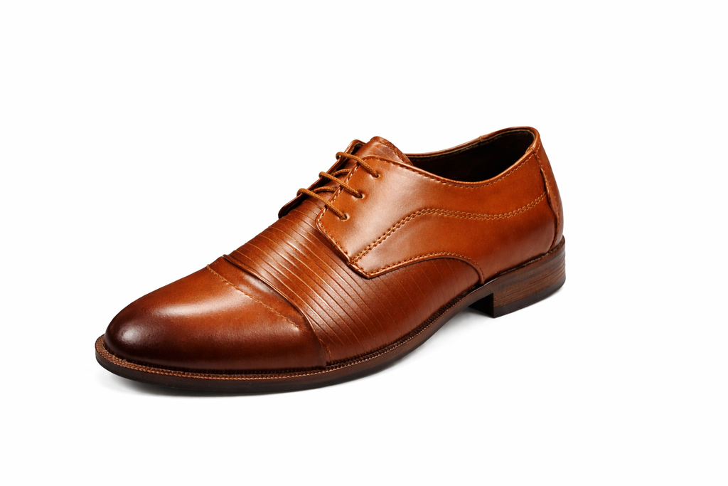 Men’s Cap Toe Derby Shoes | Vegan Leather - Tan