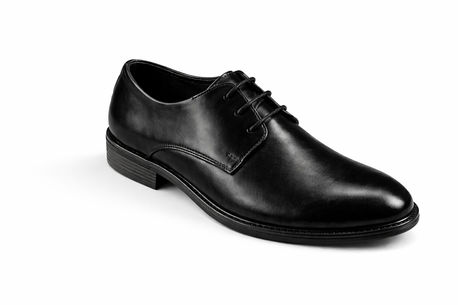 Men’s Plain Derby Shoes | Crust Leather - Black