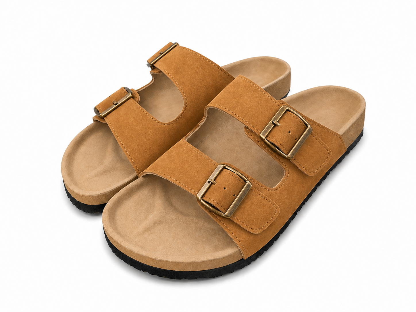 Men’s Double Strap Sandals | Vegan Leather – Tan