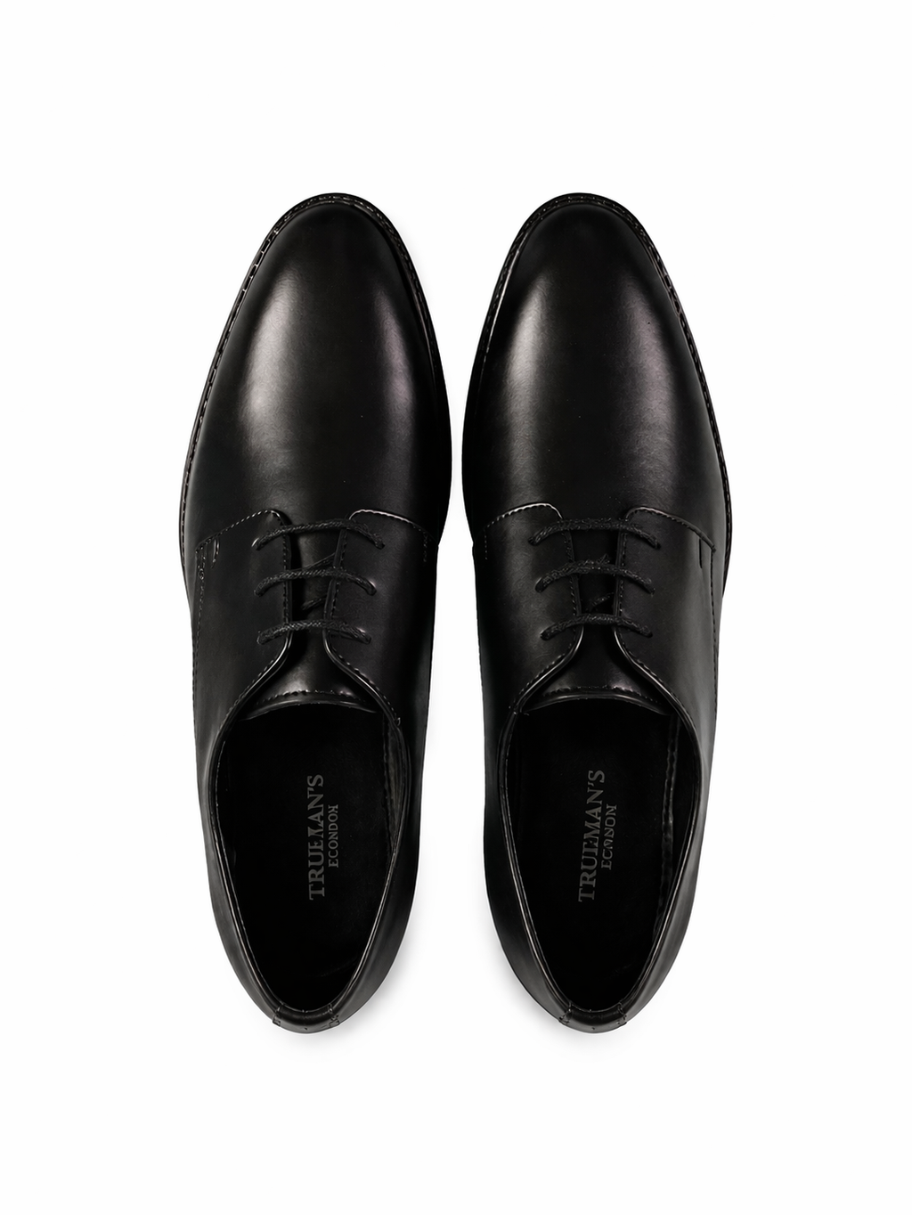 Men’s Plain Derby Shoes  | Vegan Leather - Black