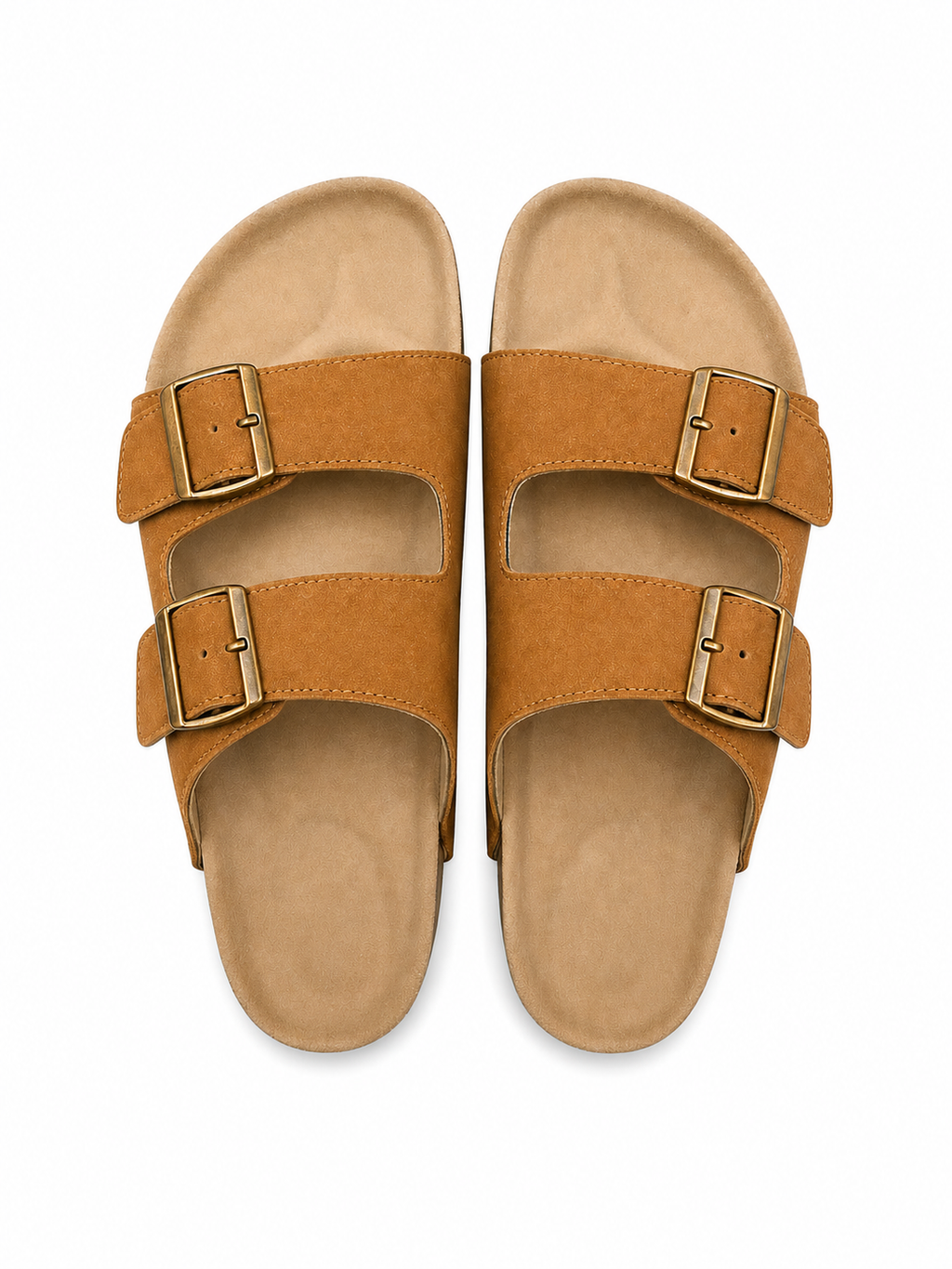 Men’s Double Strap Sandals | Vegan Leather – Tan