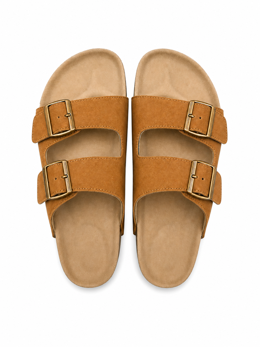 Men’s Double Strap Sandals | Vegan Leather – Tan