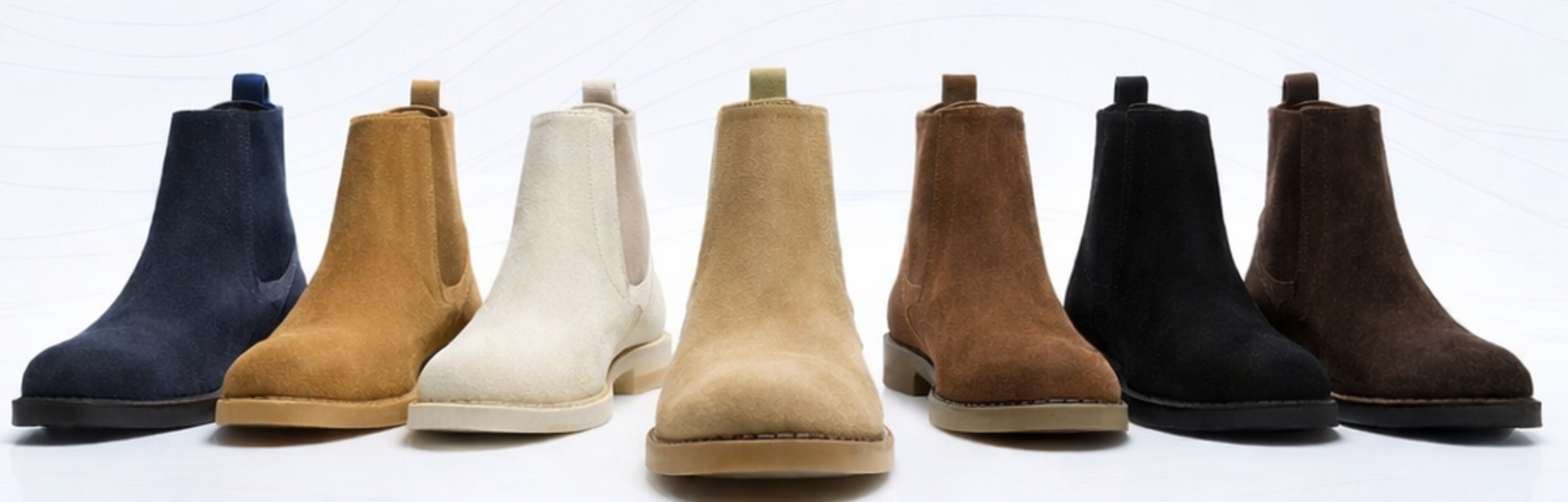 Truemans London suede Chelsea boots in seven colours