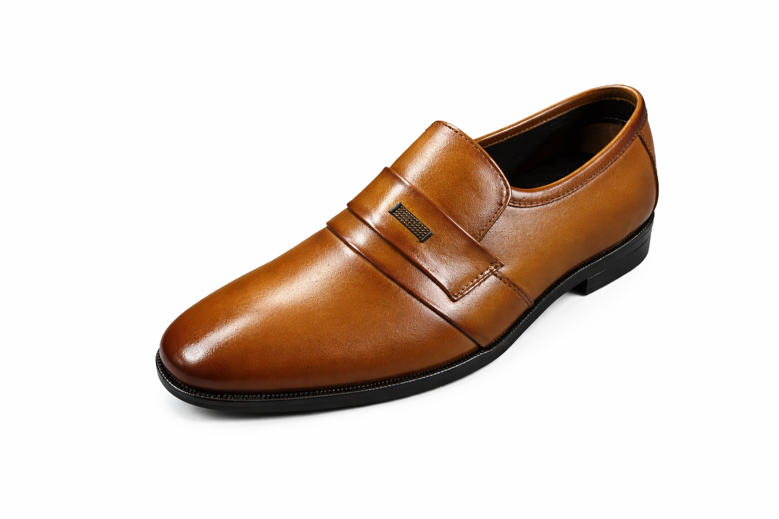 Preston T-Toe Crust Leather Derby Shoes – Tan - Image 3