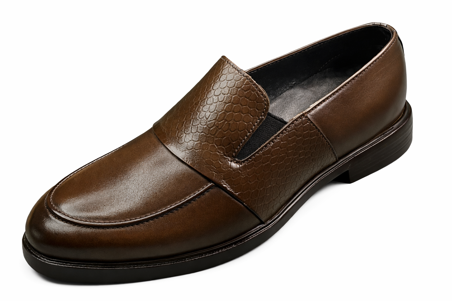 Aero Crust Leather Loafers – Brown - Image 2