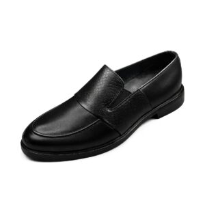 Aero Crust Leather Loafers - Black