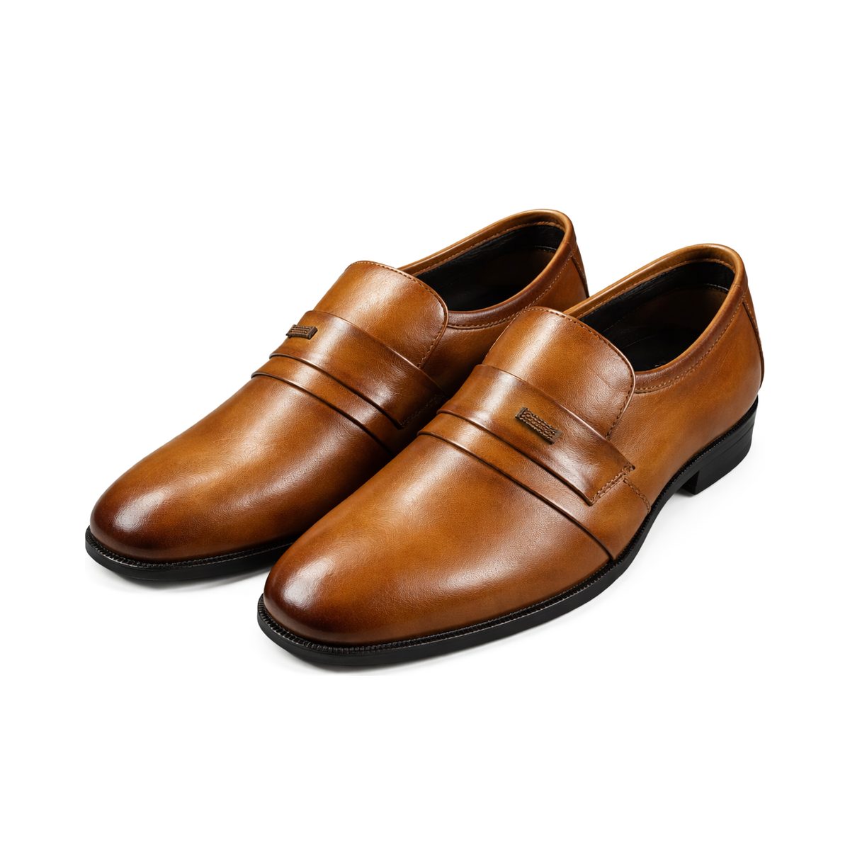 Preston T-Toe Crust Leather Derby Shoes - Tan